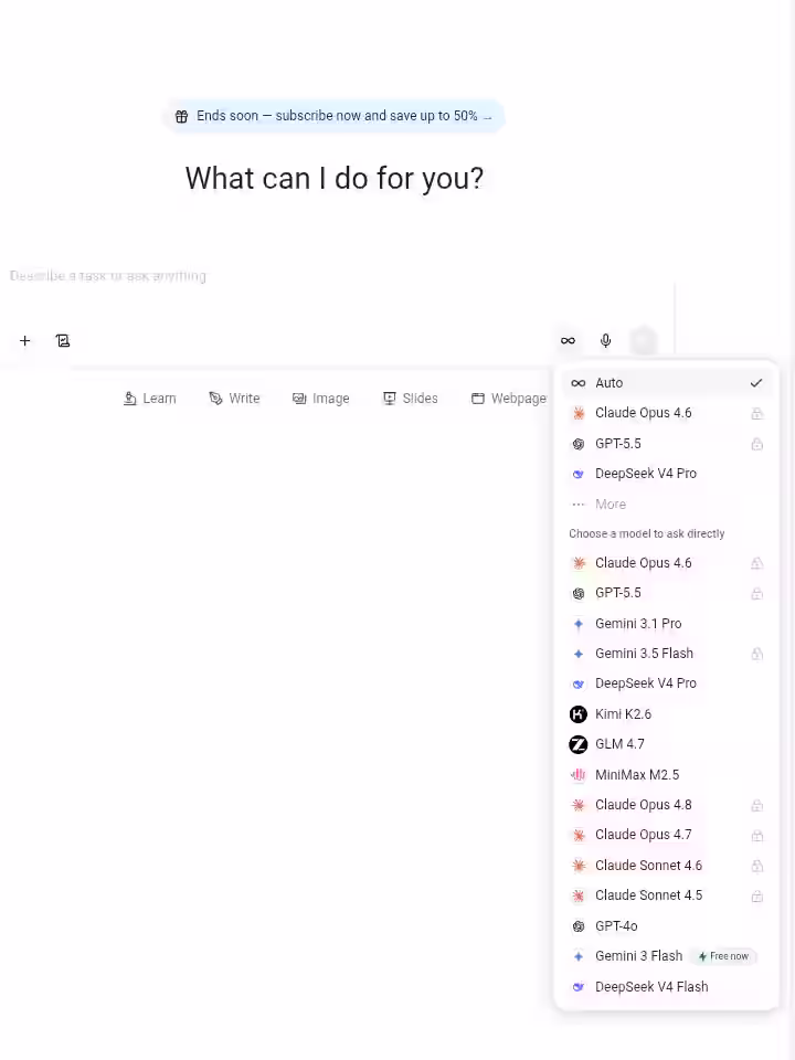 youmind-dashboard-showing-AI-models-from-OpenAI-Anthropic-Google-DeepSeek-Meta-and-others-inside-one-interface